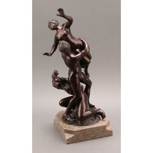 2548 - Jacqueline Bez (French, bn.1927) a dark patinated bronze, The Abduction of the Sabine Women, signed ... 