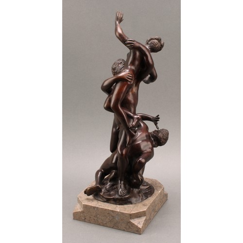 2548 - Jacqueline Bez (French, bn.1927) a dark patinated bronze, The Abduction of the Sabine Women, signed ... 