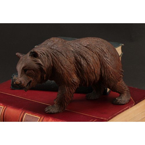 2215 - A Black Forest bear, naturalistically carved 22cm long, c.1900