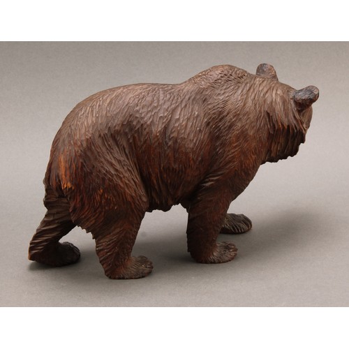 2215 - A Black Forest bear, naturalistically carved 22cm long, c.1900