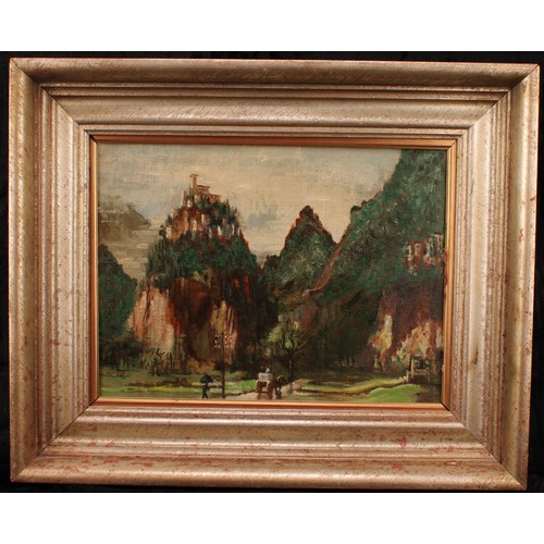 582 - Italian School (19th century) 
Horse and Cart with Alps Behind 
unsigned, oil on board, 27cm x 38cm