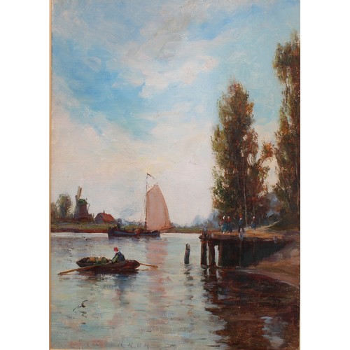 343 - Alfred Sanderson Edward (1852-1915) 
By the Maas, near Dordrecht, Holland 
signed, oil on canvas, 35... 