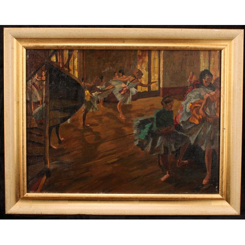 628 - French School (19th/20th century) 
Ballet Dancers 
unsigned, oil on canvas, 30cm x 40cm