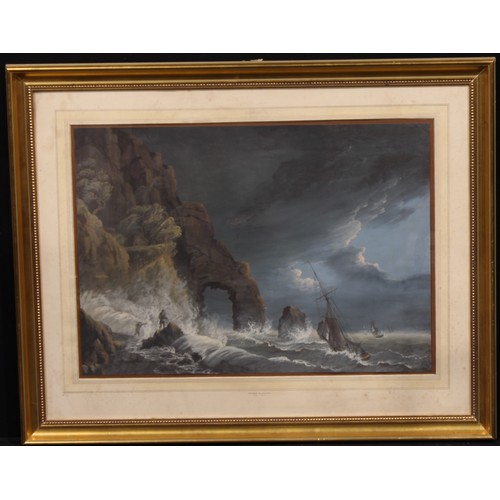 507 - Thomas Walmsley (1763-1806) 
The Shipwreck 
unsigned, watercolour, 50cm x 68cm