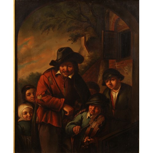 338 - After Christian Wilhelm Ernst Dietrich (1712-1774) 
The Wandering Musicians
unsigned, oil on metal p... 