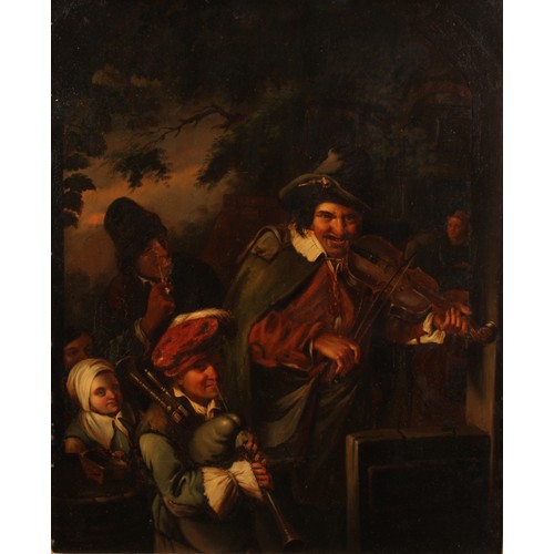 338 - After Christian Wilhelm Ernst Dietrich (1712-1774) 
The Wandering Musicians
unsigned, oil on metal p... 