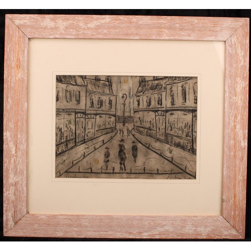 477 - After L. S. Lowry (1887-1976) 
The Mall 
signed, dated 1958, charcoal, 26cm x 36cm