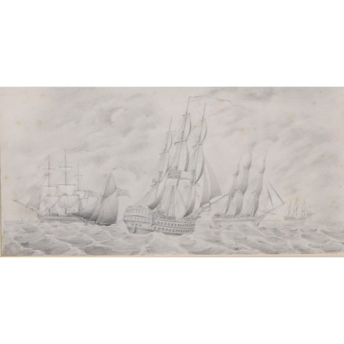 363 - English School (19th century) 
SS Royal William 
indistinctly signed, pencil sketch, 20cm x 35.5cm; ... 