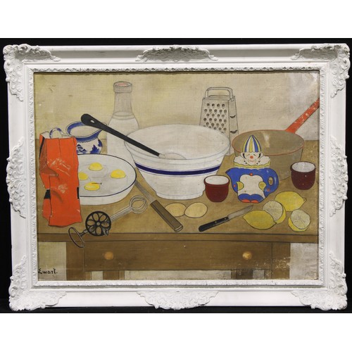 315 - David Shanks Ewart (1901-1965) 
Still Life with Cake Baking Equipment 
signed, oil on canvas, 60cm x... 