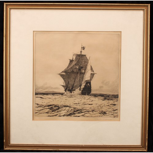 578 - Norman Wilkinson (1878-1971) 
The Courtesy Ship 
signed, etching, 32cm x 31cm