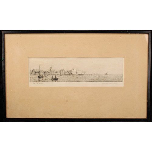 494 - Rowland Langmaid (1897-1956) 
Old Portsmouth 
signed, titled, etching, 10cm x 33.5cm