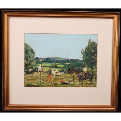 564 - Frank Boothman (1953-?) 
The Pony Club 
signed, oil, 22cm x 29cm