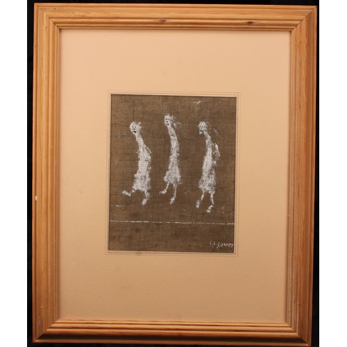 479 - After L.S. Lowry (1887-1976) 
Three Figures 
signed, mixed media, 27cm x 21cm