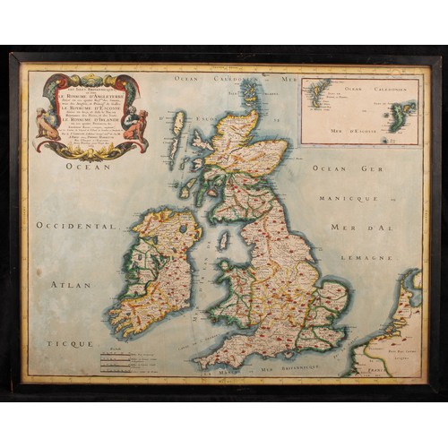 2491 - The British Isles - Nicolas Sanson, a two-page coloured map, Les Isles Britannicques.....A Paris Pie... 