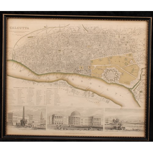 2488 - India - an engraved map of Calcutta, published by Chapman & Hall, London, November 1842, 33.5cm x 40... 