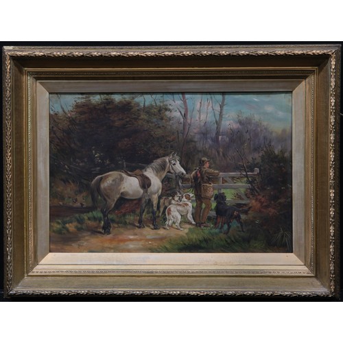 332 - English School (early 20th century)
A Day’s Sport Ahead,
monogrammed CF, oil on canvas, 39cm x 59.5c... 