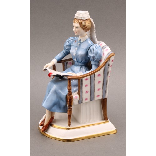 152 - A Royal Worcester porcelain figure, Sister, The London Hospital, modelled by Ruth Van Ruyckevelt, pa... 