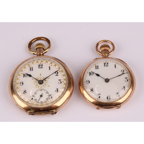 1163 - Two Ladies Pocket Watches; to include a 12ct rose gold pocket watch and a 9ct yellow gold pocket wat... 