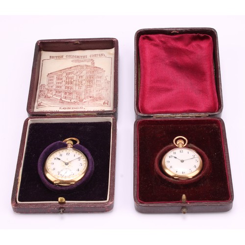 1163 - Two Ladies Pocket Watches; to include a 12ct rose gold pocket watch and a 9ct yellow gold pocket wat... 