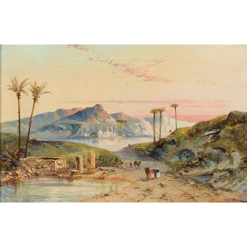 457 - Harry Stanton Lynton (British, 19th century)
A pair, Ruins on the Nile and Near Tiberias
signed, dat... 