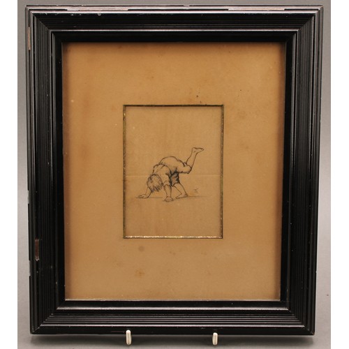 546 - Continental School (19th century)
The Handstand
signed with monogram, pen and ink drawing, 12.5cm x ... 