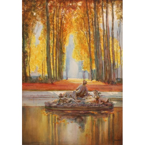 370 - Isidore Rosenstock (French, 1880-1956)
Autumn, Versailles
signed, watercolour, 37.5cm x 26cm