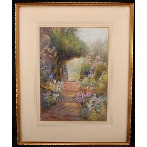 572 - John Porter Wale (1860-1920)
An English Country Garden Path
signed, dated 1913, watercolour, 37.5cm ... 