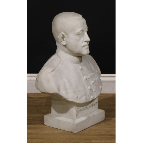 2089 - Antoine Sartorio (French, 1885-1988), a white marble bust, General Fetter, in military uniform, insc... 