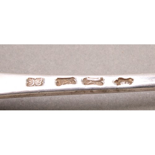 759 - A George II silver serving spoon, Ebanezer Coker, London 1745, 32cm long, 118.9g