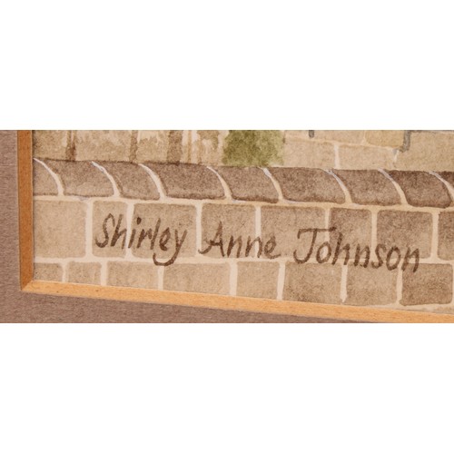 497 - Shirley Anne Johnson (Derbyshire artist)
Shops Near Friargate Bridge, Derby and Cottages,
signed, wa... 