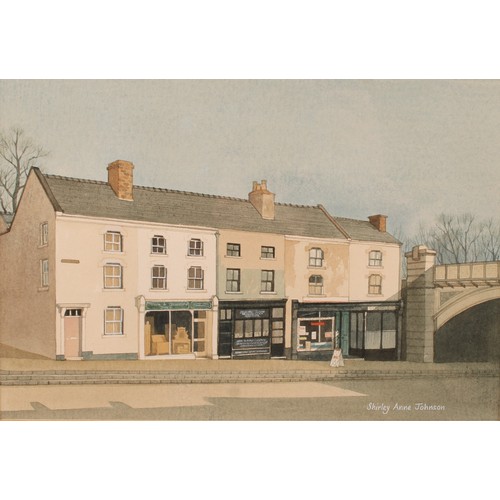 497 - Shirley Anne Johnson (Derbyshire artist)
Shops Near Friargate Bridge, Derby and Cottages,
signed, wa... 