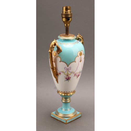 109 - A Royal Worcester reticulated pot pourri vase, decorated with floral sprigs, on a blush ivory ground... 