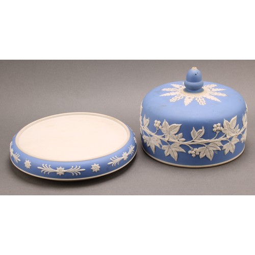 20 - A 19th century James Dudson type jasperware cheese dish, 21cm diameter