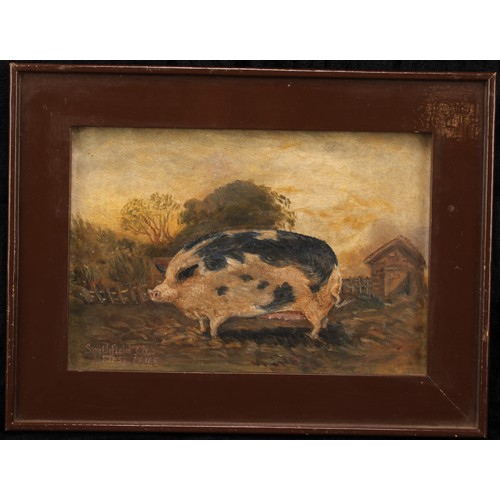 333 - English School (early 20th century)
Prize Pig, Smithfield Club, First Prize,
oil on canvas, 16.5cm x... 