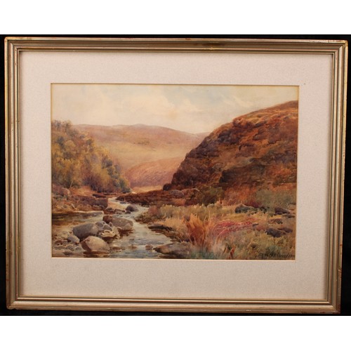 482 - Arthur Netherwood (1864-1930)
Stepping Stones,
signed, watercolour, 26cm x 36.5cm