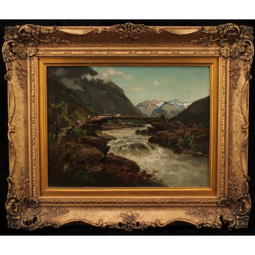 602 - German School (19th century) 
An Alpine Landscape Scene
indistinctly signed, oil on canvas, 43.5cm x... 