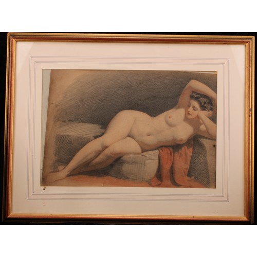 603 - E. C. Lavars (19th century) 
Study of a Reclining Nude 
signed, pencil on paper, 70.5cm x 54cm