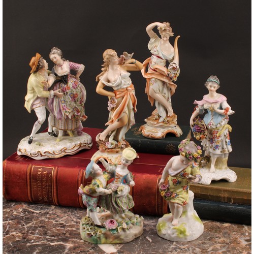 265 - A Sampson Paris porcelain figure group, in the manner of Meissen, of a gentleman and his lady compan... 