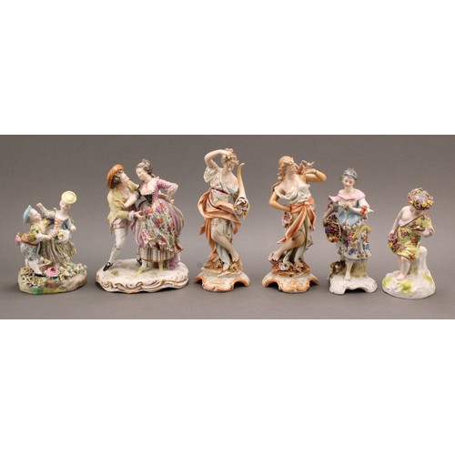 265 - A Sampson Paris porcelain figure group, in the manner of Meissen, of a gentleman and his lady compan... 