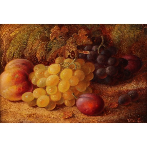 394 - Vincent Clare (1855-1930)
Still Life, Ripening Fruit on a Mossy Bank
signed, oil on canvas, 16.5cm x... 