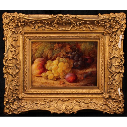 394 - Vincent Clare (1855-1930)
Still Life, Ripening Fruit on a Mossy Bank
signed, oil on canvas, 16.5cm x... 