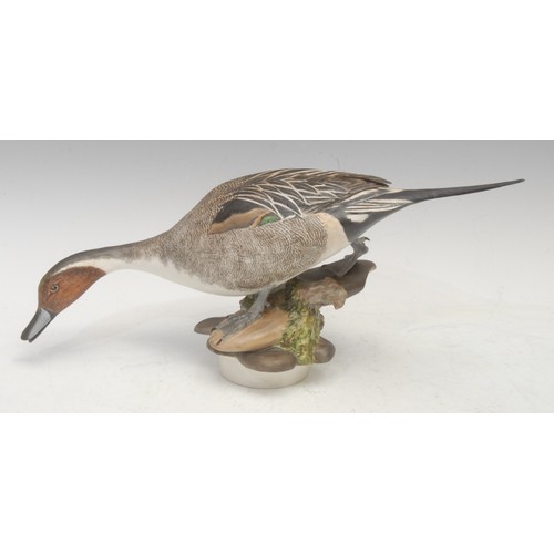 132 - A pair of Royal Worcester porcelain models, American Pintail Male and Female, modelled by R. Van Ruy... 