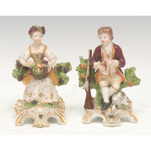 186 - A pair of Bloor Derby porcelain pot pourri vases and covers, each asymmetrical vase encrusted with c... 