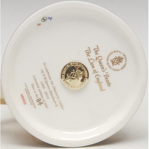 209 - A Royal Crown Derby paperweight, The Queen's Beasts, The Lion of England, specially commissioned to ... 