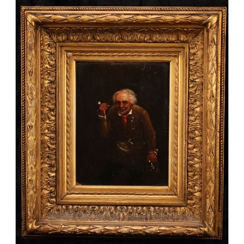 622 - English School (19th century)  
The Pipe Smoker  
unsigned, oil on panel, 15.5cm x 12cm, gilt frame