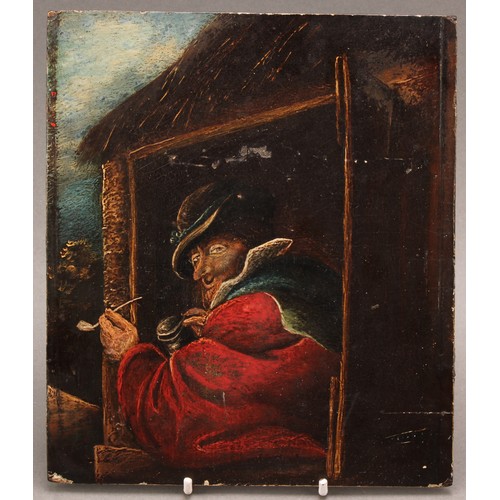 530 - English School (18th century)  
The Pipe Smoker  
unsigned, oil on board, 19cm x 16.5cm