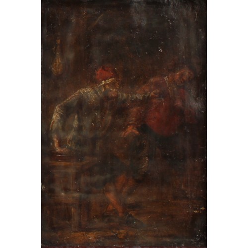 529 - English School (18th century)
The Ale Drinker  
unsigned, oil on copper panel, 15cm x 11cm; others s... 