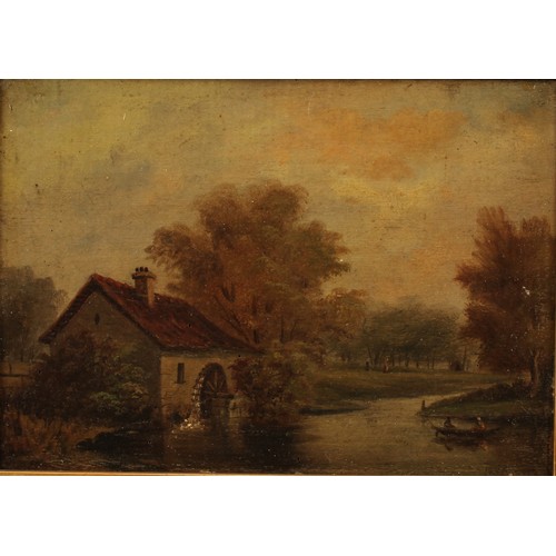 320 - Dutch School (19th century)  The Watermill  unsigned, oil on panel, 21cm x 29cm