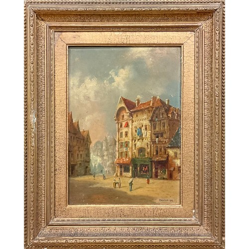 337 - A. G. Miole (19th century Dutch School) 
The Town Square 
signed, dated 1838, oil on panel, 31.5cm x... 