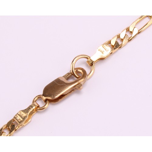 1177 - A 9ct gold Figaro link chain, hallmarked 